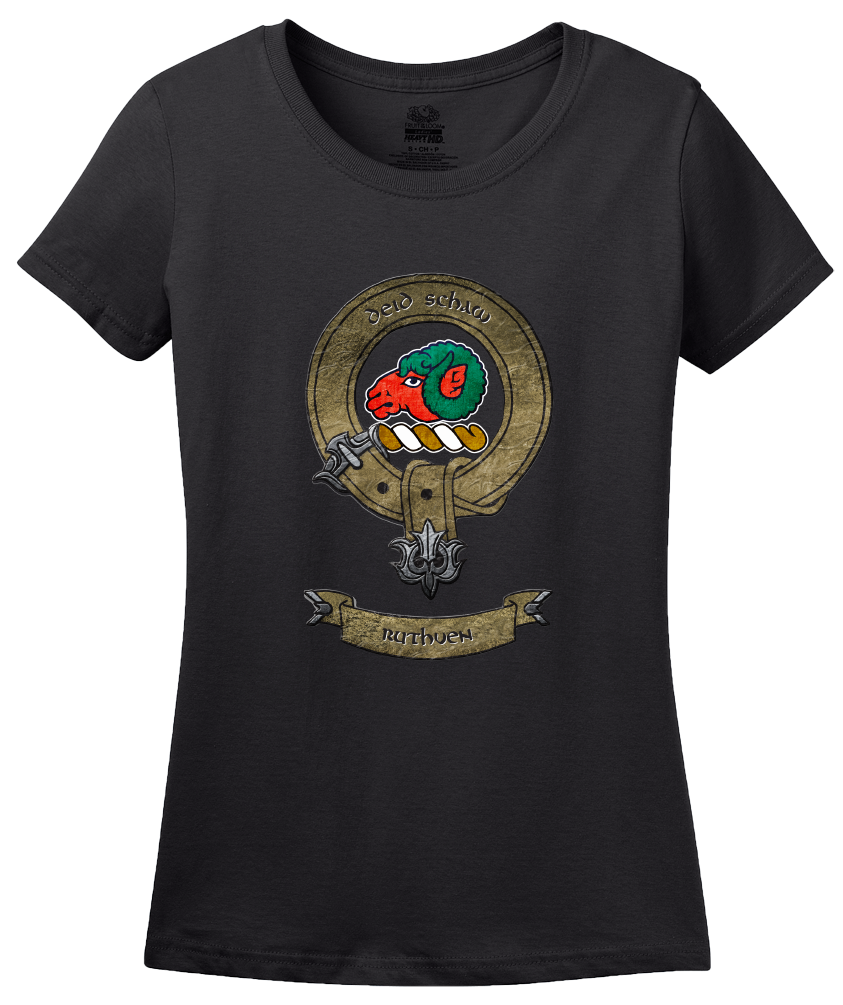 Ladies Black Clan Ruthven - Scottish Pride Heritage Family Clan Ruthven T-shirt