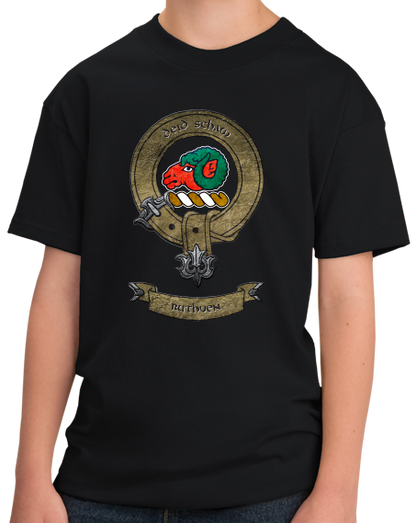 Youth Black Clan Ruthven - Scottish Pride Heritage Family Clan Ruthven T-shirt