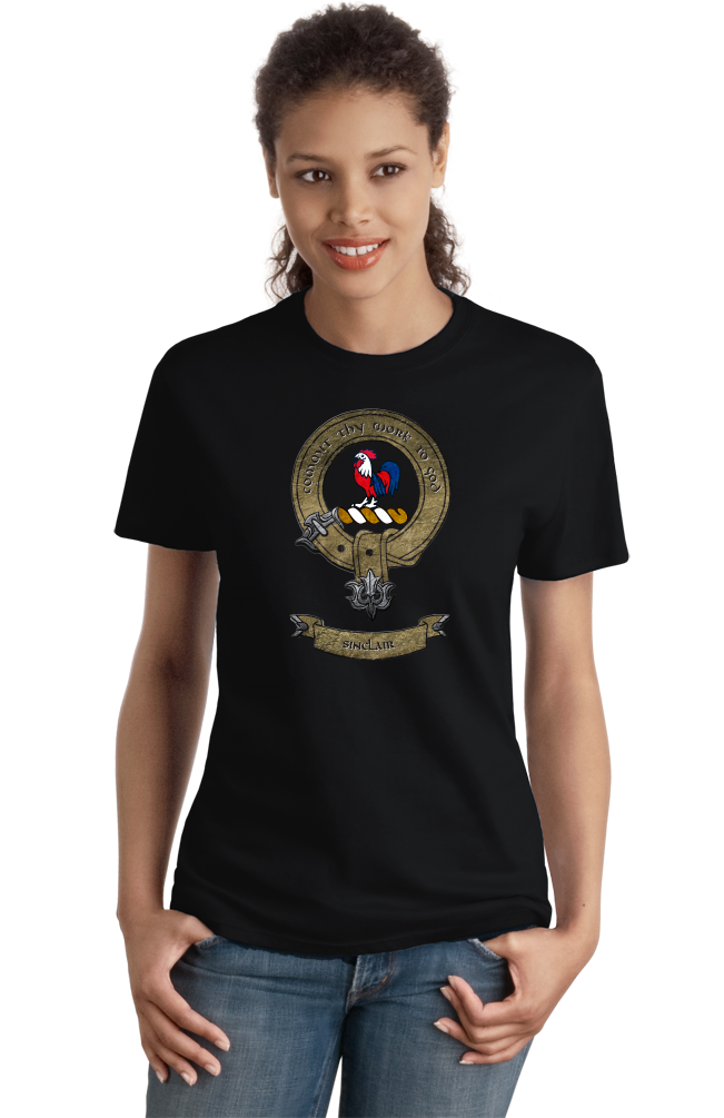 Ladies Black Clan Sinclair - Scottish Pride Heritage Family Clan Sinclair T-shirt