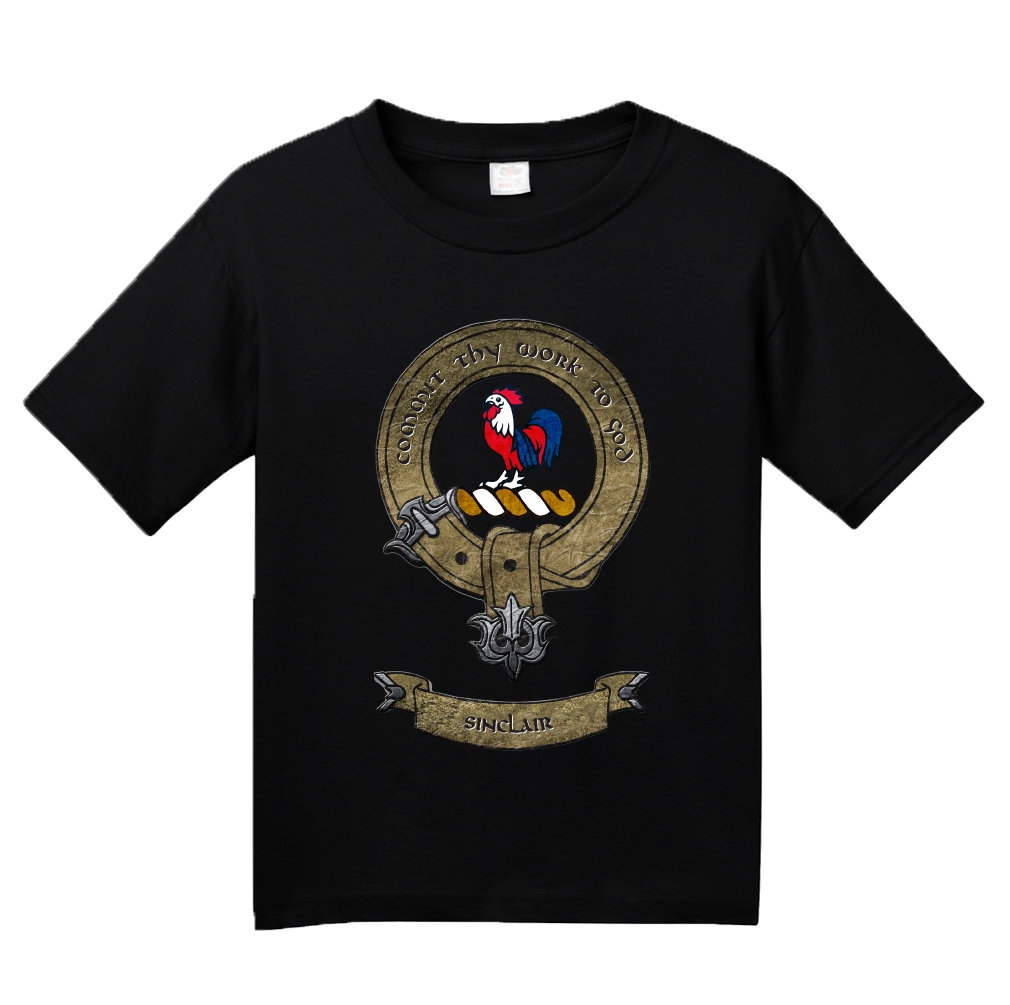 Youth Black Clan Sinclair - Scottish Pride Heritage Family Clan Sinclair T-shirt