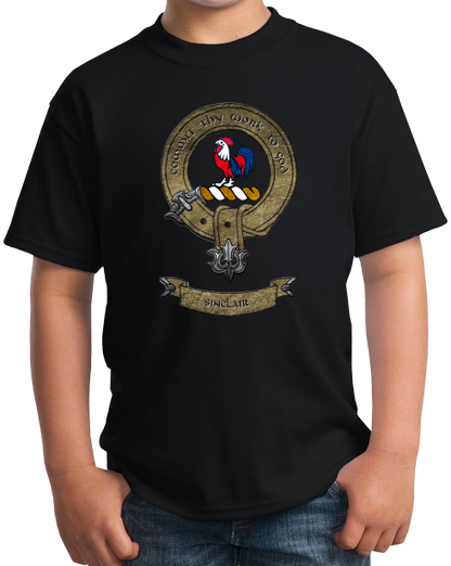 Youth Black Clan Sinclair - Scottish Pride Heritage Family Clan Sinclair T-shirt