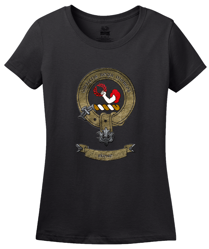 Ladies Black Clan Skene - Scottish Pride Heritage Family Name Clan Skene T-shirt