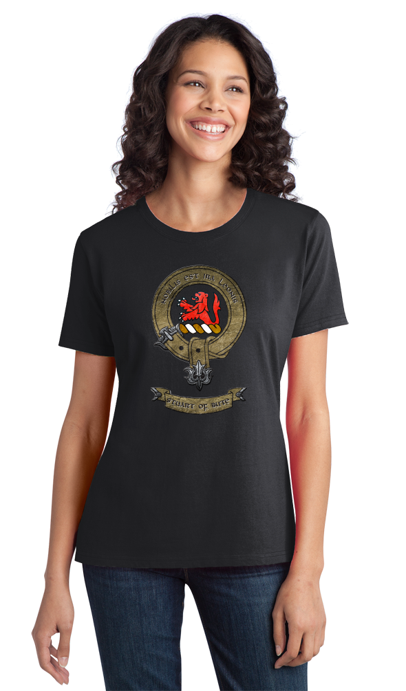 Ladies Black Clan Stuart - Scottish Pride Heritage Family Clan Stuart T-shirt