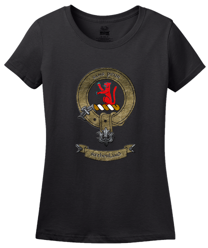 Ladies Black Clan Sutherland - Scottish Pride Heritage Clan Sutherland T-shirt