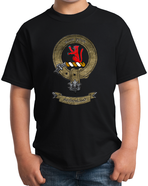 Youth Black Clan Sutherland - Scottish Pride Heritage Clan Sutherland T-shirt
