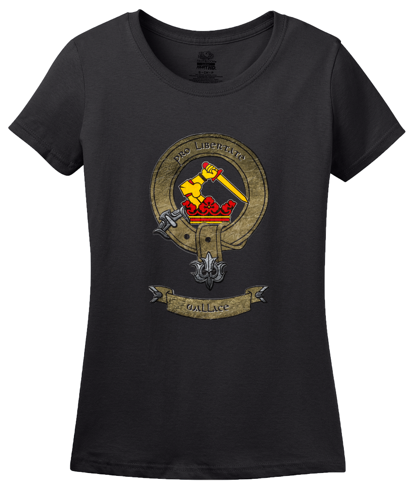 Ladies Black Clan Wallace - Scottish Pride Heritage Family Clan Wallace T-shirt