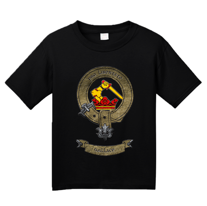 Youth Black Clan Wallace - Scottish Pride Heritage Family Clan Wallace T-shirt