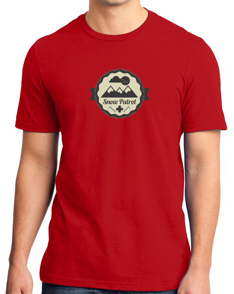 Standard Red Snow Patrol Logo - Cool Retro Skiing Winter Skier Cute Logo T-shirt