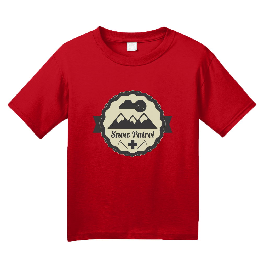 Youth Red Snow Patrol Logo - Cool Retro Skiing Winter Skier Cute Logo T-shirt