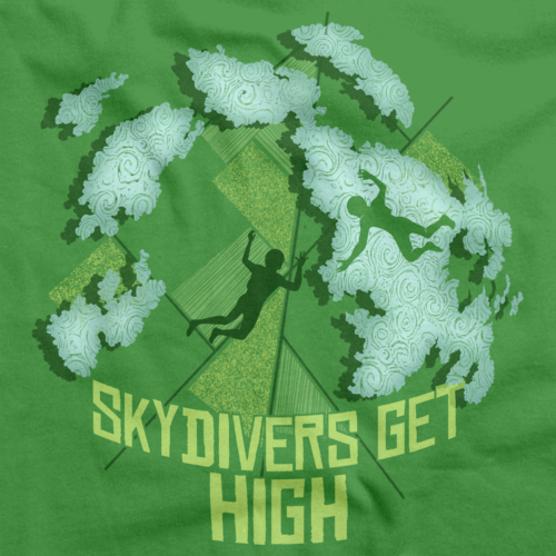 SKYDIVERS GET HIGH Green art preview