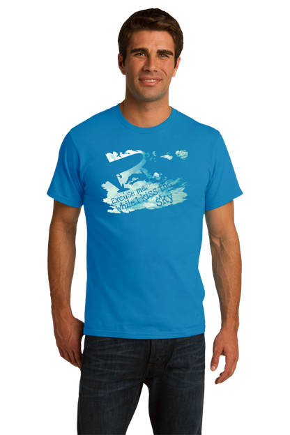 Unisex Aqua Blue Excuse Me While I Kiss The Sky - Skydiving Extreme Sports Funny T-shirt