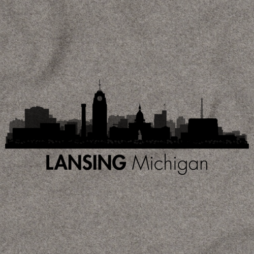 Skyline of Lansing, Michigan Grey art preview