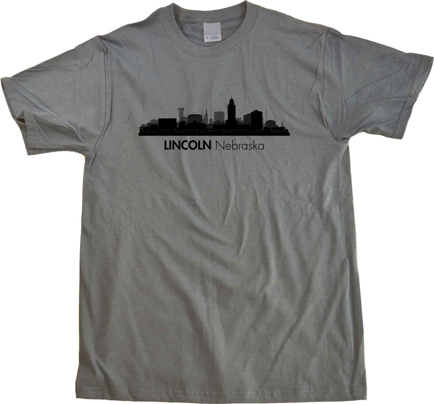 Unisex Grey Skyline Of Lincoln, Nebraska - Nebraska State Capital Love T-shirt