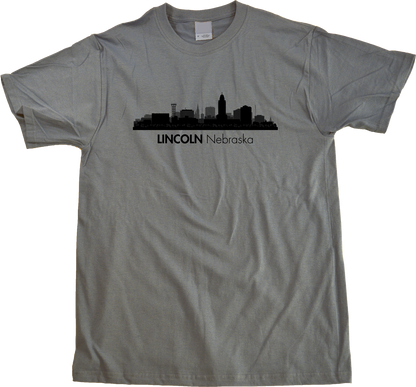 Unisex Grey Skyline Of Lincoln, Nebraska - Nebraska State Capital Love T-shirt