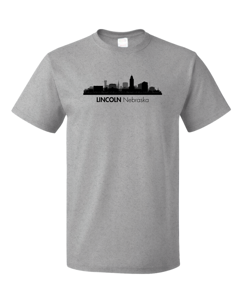 Unisex Grey Skyline Of Lincoln, Nebraska - Nebraska State Capital Love T-shirt