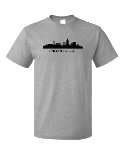 Unisex Grey Skyline Of Lincoln, Nebraska - Nebraska State Capital Love T-shirt