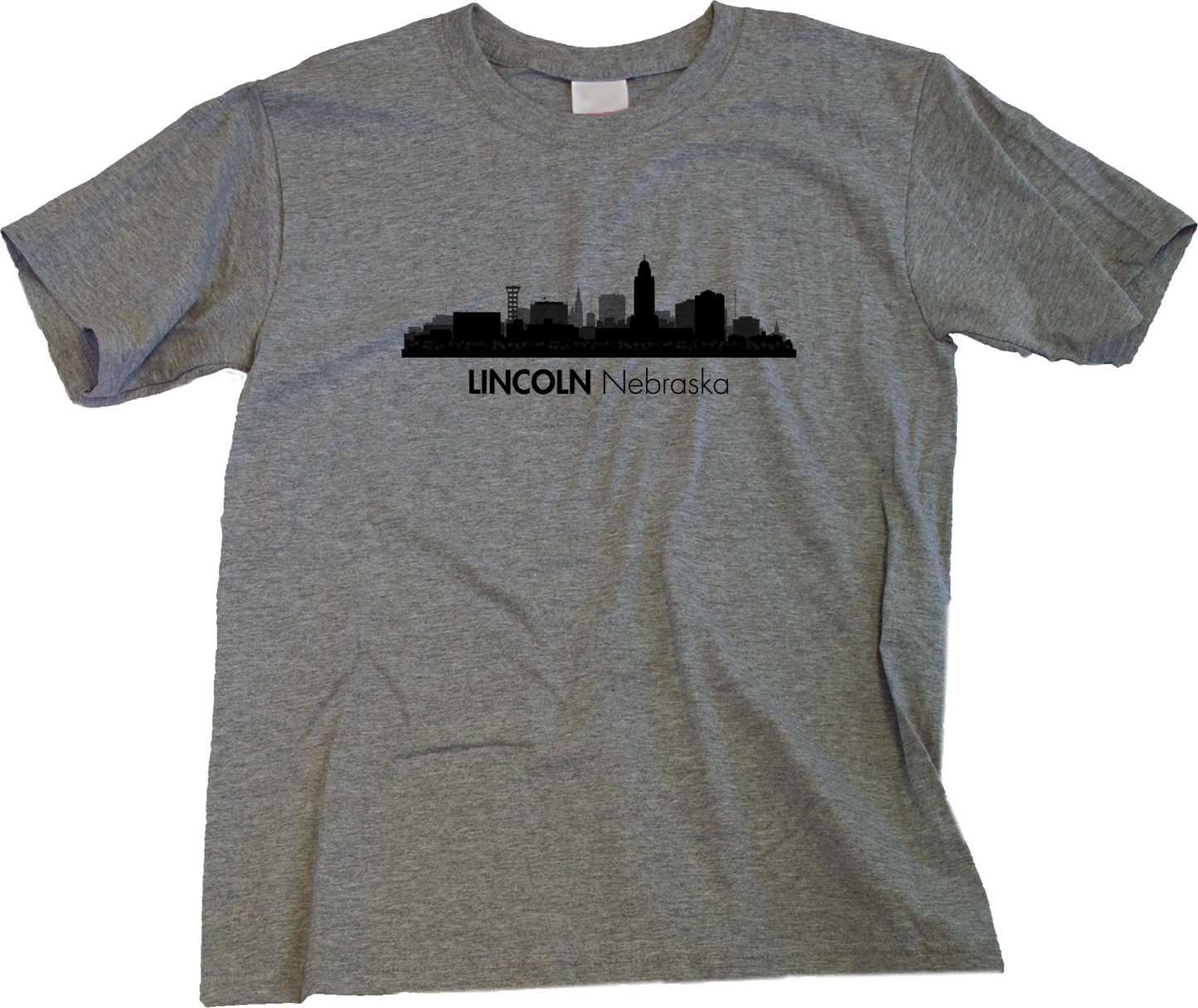 Youth Grey Skyline Of Lincoln, Nebraska - Nebraska State Capital Love T-shirt