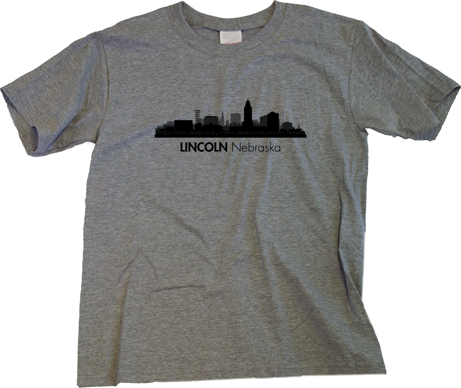 Youth Grey Skyline Of Lincoln, Nebraska - Nebraska State Capital Love T-shirt