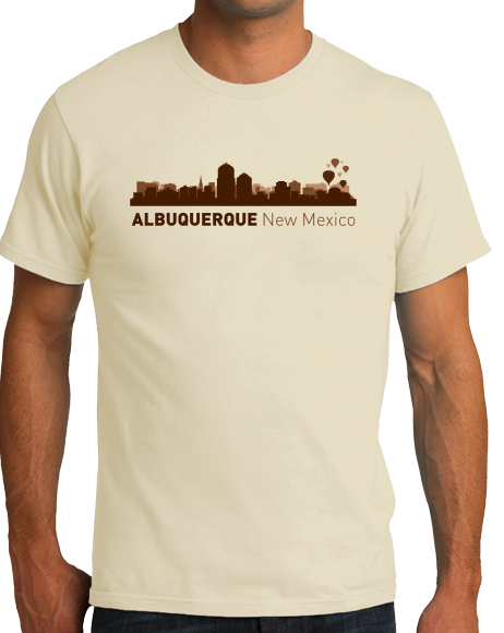 Unisex Natural Albuquerque, NM City Skyline - New Mexico Capital Breaking Bad T-shirt
