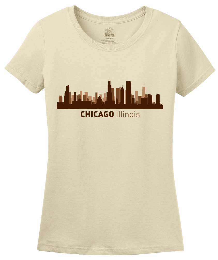 Ladies Natural Chicago, IL City Skyline - Second City Windy Chi-Town Love Pride T-shirt