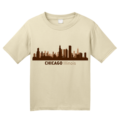 Youth Natural Chicago, IL City Skyline - Second City Windy Chi-Town Love Pride T-shirt