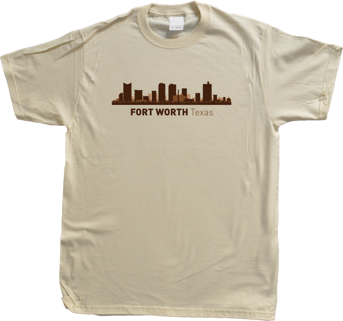 Unisex Natural Fort Worth, TX City Skyline - Texas Pride Love Cattle Drive Home T-shirt