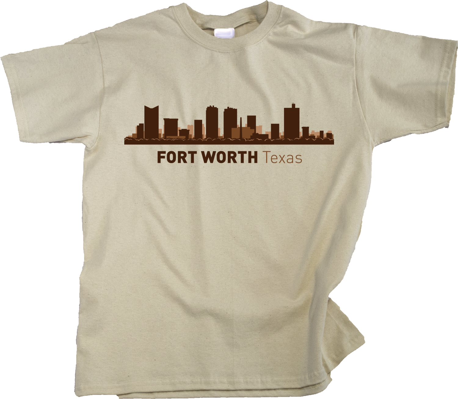 Youth Natural Fort Worth, TX City Skyline - Texas Pride Love Cattle Drive Home T-shirt