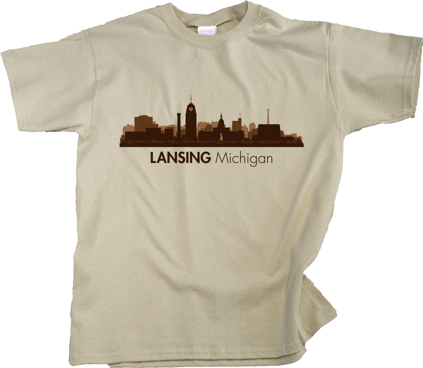 Youth Natural Skyline Of Lansing, Michigan - Michigan State Capital Love T-shirt