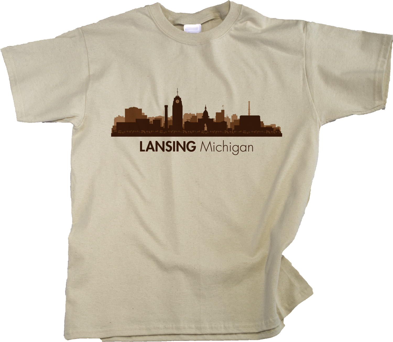 Youth Natural Skyline Of Lansing, Michigan - Michigan State Capital Love T-shirt