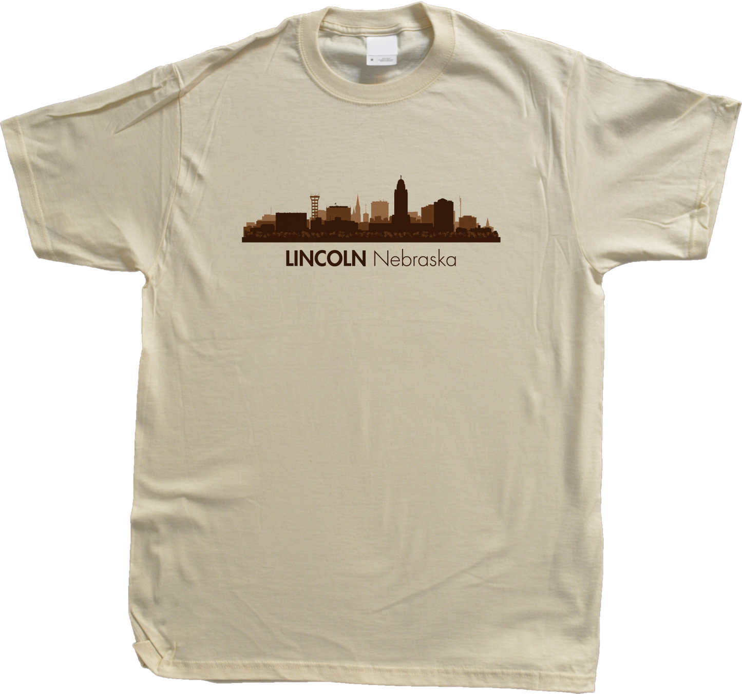 Unisex Natural Skyline Of Lincoln, Nebraska - Nebraska State Capital Love T-shirt