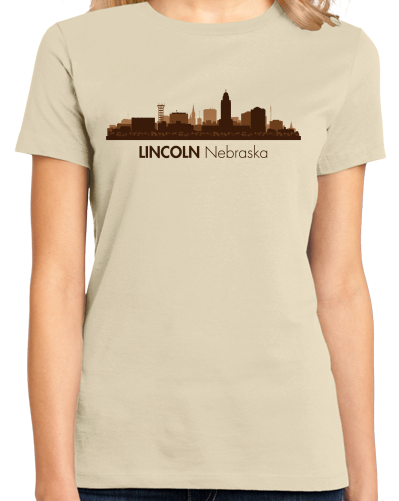 Ladies Natural Skyline Of Lincoln, Nebraska - Nebraska State Capital Love T-shirt