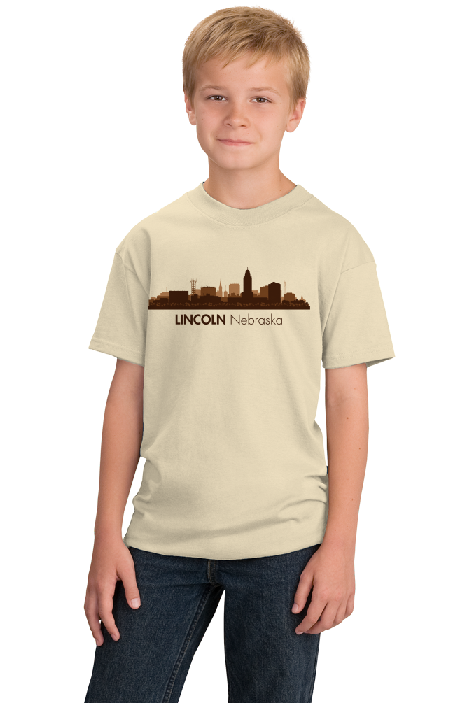 Youth Natural Skyline Of Lincoln, Nebraska - Nebraska State Capital Love T-shirt