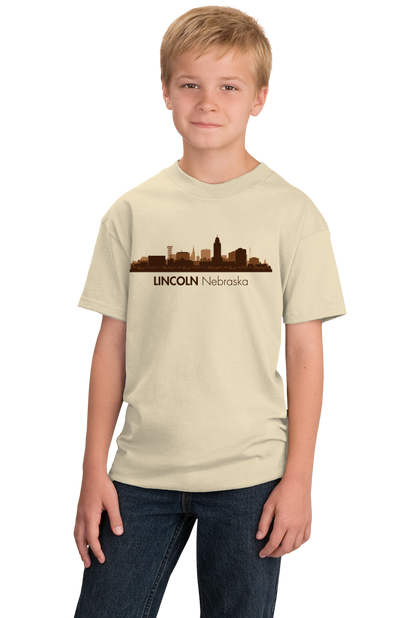 Youth Natural Skyline Of Lincoln, Nebraska - Nebraska State Capital Love T-shirt