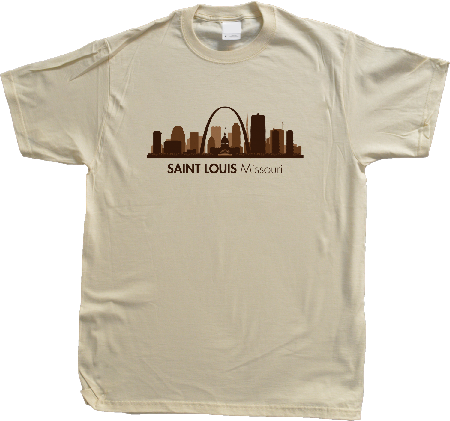 Unisex Natural Skyline Of Saint Louis, Missouri - Gateway Arch Cardinals Rams T-shirt