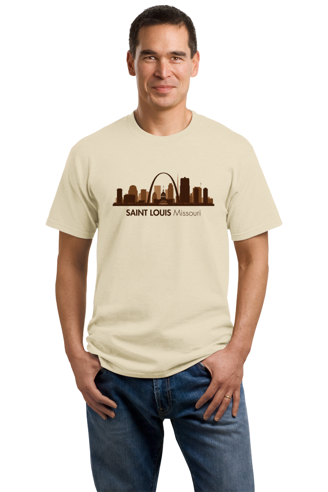 Unisex Natural Skyline Of Saint Louis, Missouri - Gateway Arch Cardinals Rams T-shirt