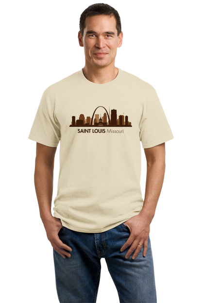 Unisex Natural Skyline Of Saint Louis, Missouri - Gateway Arch Cardinals Rams T-shirt