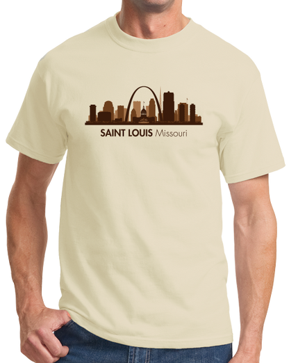 Unisex Natural Skyline Of Saint Louis, Missouri - Gateway Arch Cardinals Rams T-shirt