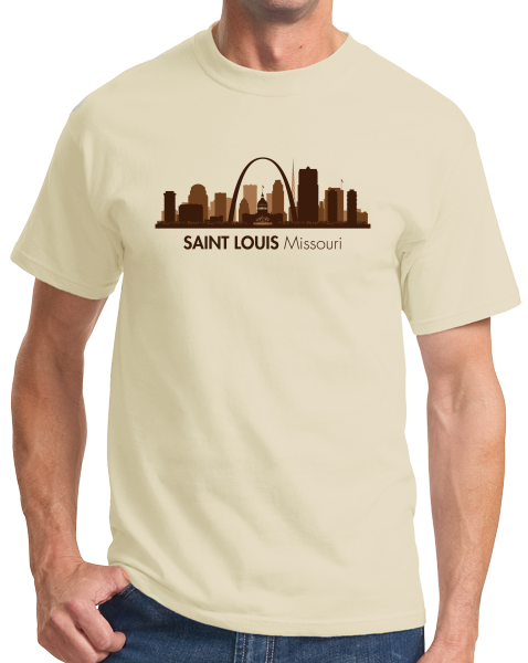 Unisex Natural Skyline Of Saint Louis, Missouri - Gateway Arch Cardinals Rams T-shirt