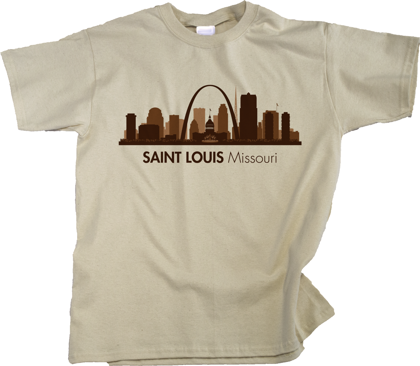 Youth Natural Skyline Of Saint Louis, Missouri - Gateway Arch Cardinals Rams T-shirt