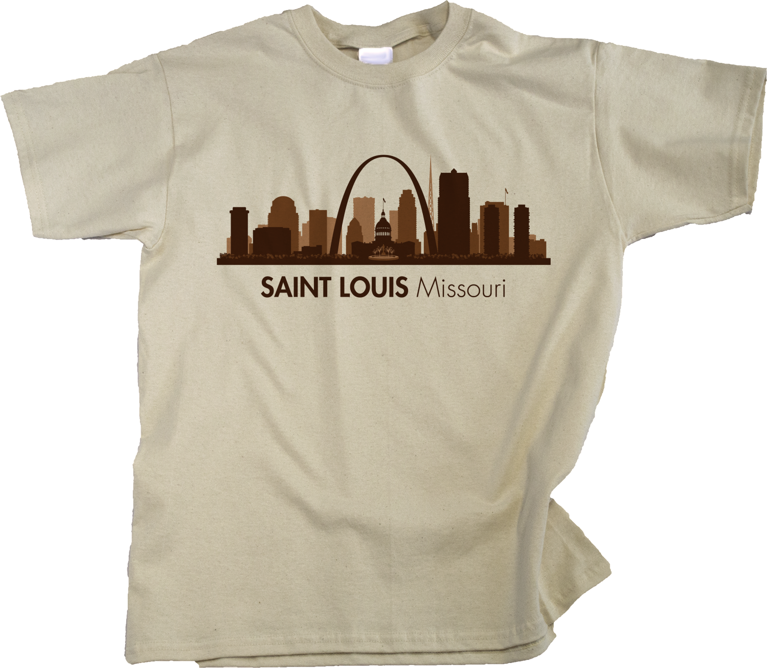 Youth Natural Skyline Of Saint Louis, Missouri - Gateway Arch Cardinals Rams T-shirt