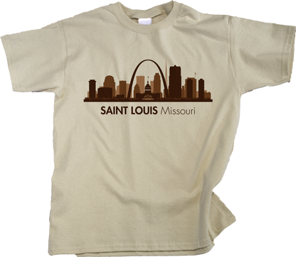 Youth Natural Skyline Of Saint Louis, Missouri - Gateway Arch Cardinals Rams T-shirt