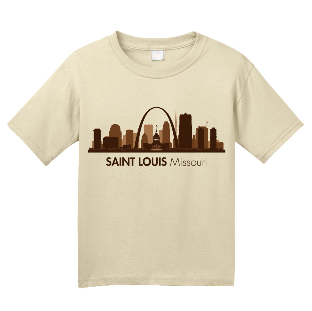 Youth Natural Skyline Of Saint Louis, Missouri - Gateway Arch Cardinals Rams T-shirt