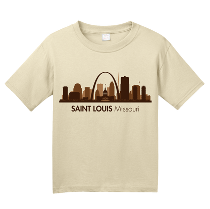 Youth Natural Skyline Of Saint Louis, Missouri - Gateway Arch Cardinals Rams T-shirt