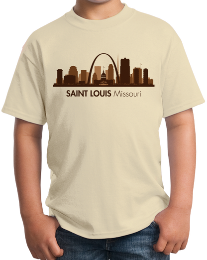 Youth Natural Skyline Of Saint Louis, Missouri - Gateway Arch Cardinals Rams T-shirt