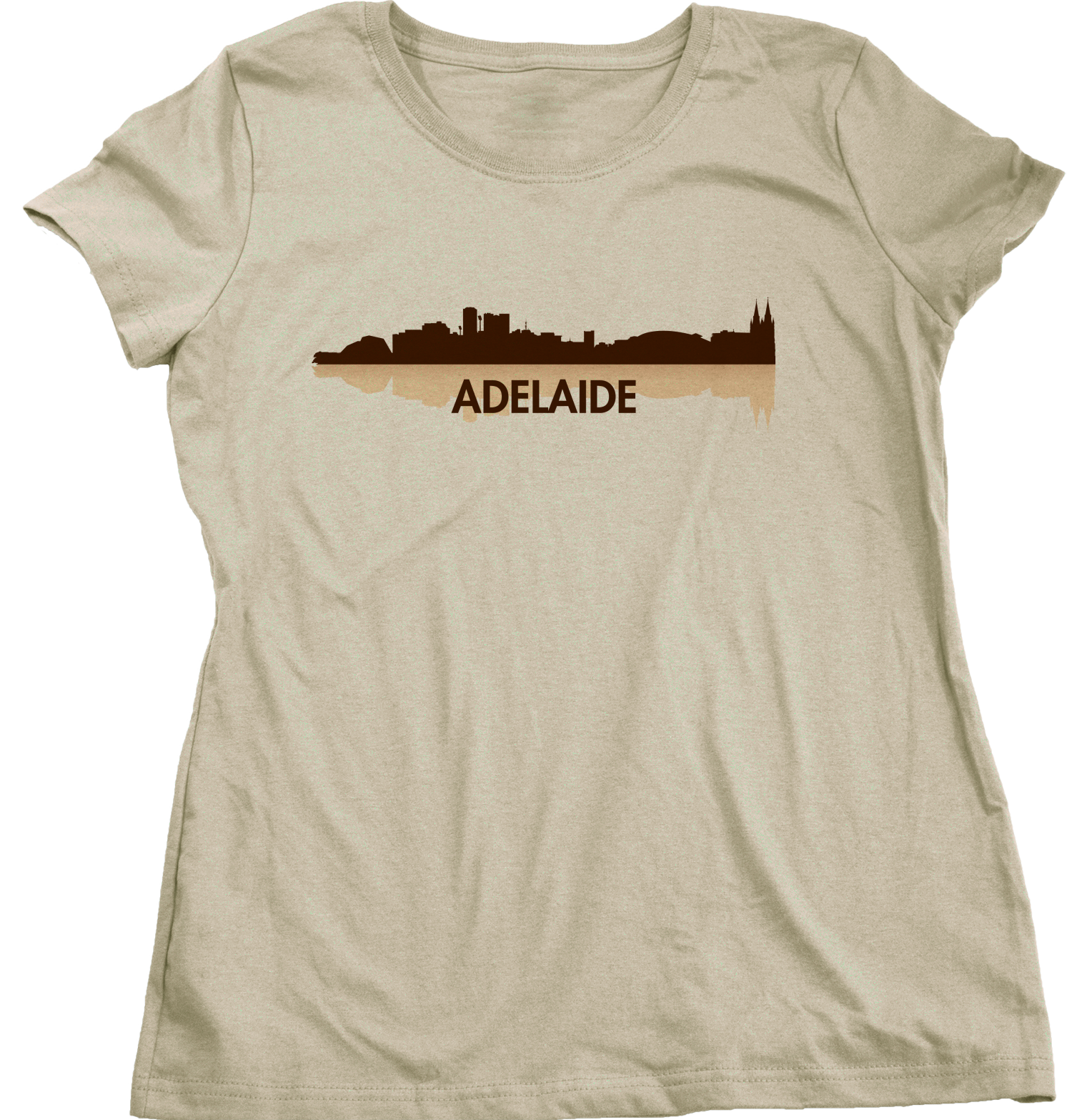 Ladies Natural Adelaide, Australia City Skyline - Adelaide Love Hometown Pride T-shirt