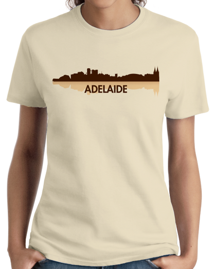 Ladies Natural Adelaide, Australia City Skyline - Adelaide Love Hometown Pride T-shirt