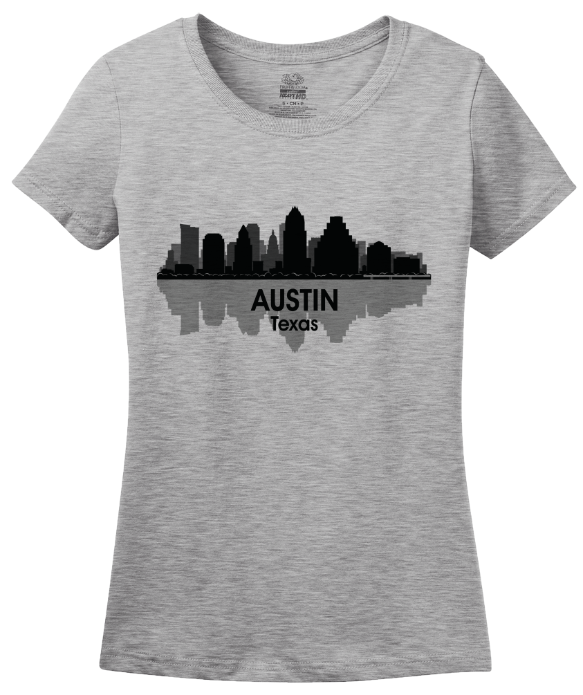 Ladies Grey Austin, TX City Skyline - Keep Austin Weird Love Hometown Texas T-shirt