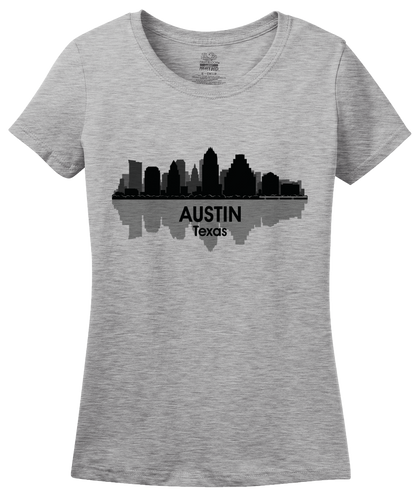 Ladies Grey Austin, TX City Skyline - Keep Austin Weird Love Hometown Texas T-shirt