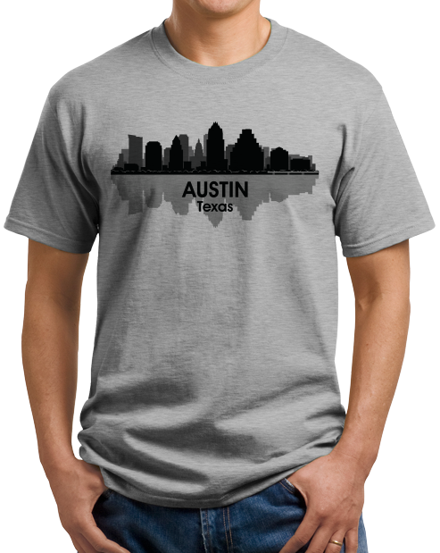 Unisex Grey Austin, TX City Skyline - Keep Austin Weird Love Hometown Texas T-shirt