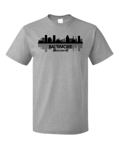 Unisex Grey Baltimore, Md City Skyline - Baltimore Orioles Ravens Love Pride T-shirt
